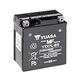 Motorradbatterie Yuasa YTX7L-BS - Wartungsfrei - 12 V 6 Ah - Maße: 114 x 71 x 131 mm kompatibel mit YAMAHA XTZ250 250 2007-
