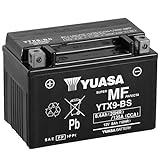 Motorradbatterie Yuasa YTX9-BS - Wartungsfrei - 12 V 8 Ah - Maße: 150 x 87 x 105 mm