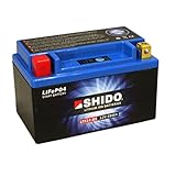 Motorrad Batterie Shido Lithium LTX14-BS / YTX14-BS, 12V/12AH (Maße: 150x87x145)