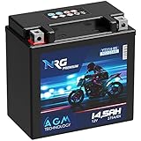 NRG Premium YTX14-BS AGM Motorradbatterie 14,5Ah 12V 275A/EN Batterie 51214 YTX14-4 CTX14-BS GTX14-BS auslaufsicher wartungsfrei ersetzt 14Ah