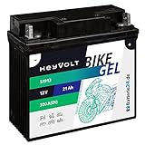 HeyVolt GEL Motorradbatterie 12V 21Ah 51913 R850 R1100 R1150 GS K1200 mit ABS 52001