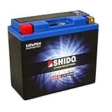Motorrad Batterie Shido Lithium LT12B-BS / YT12B-BS, 12V/10AH (Maße: 150x69x130)